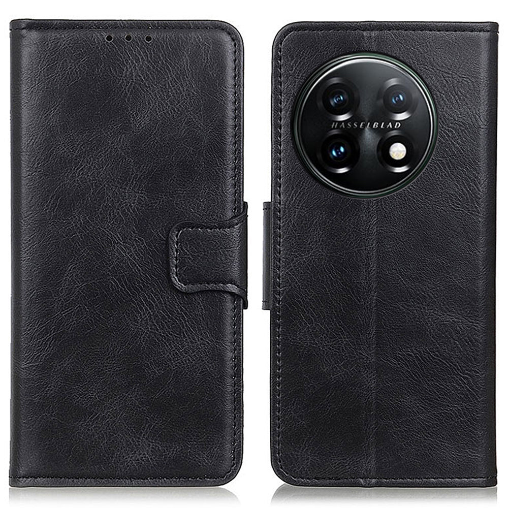 For OnePlus 11 5G Crazy Horse Texture Scratch-resistant Phone Case Wallet Stand PU Leather Cell Phone Cover For OnePlus 11 5G Crazy Horse Texture Scratch-resistant Phone Case Wallet Stand PU Leather Cell Phone Cover